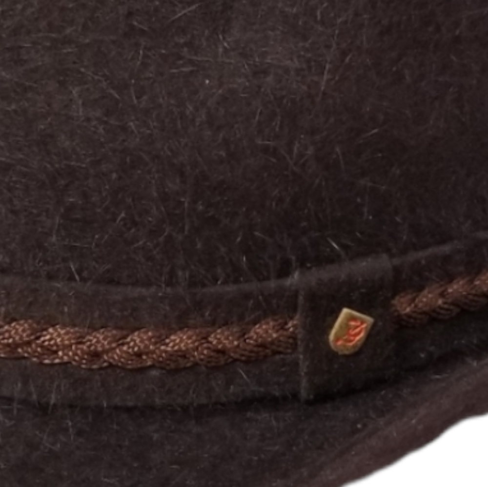 Barbisio Vintage Brown Fur Felt Fedora with Braid Trimmed Crown - Picture 4 of 13